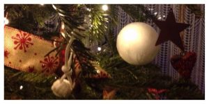 styrofoam snow balls on christmas tree