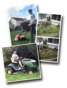 lawn mowing, spring 2017, john deer ride-on mower