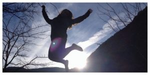 jump, silhouette, sunset, alps
